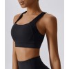  Жіночий фітнес костюм Leggings + Top + Crop top model 54 (BLACK)